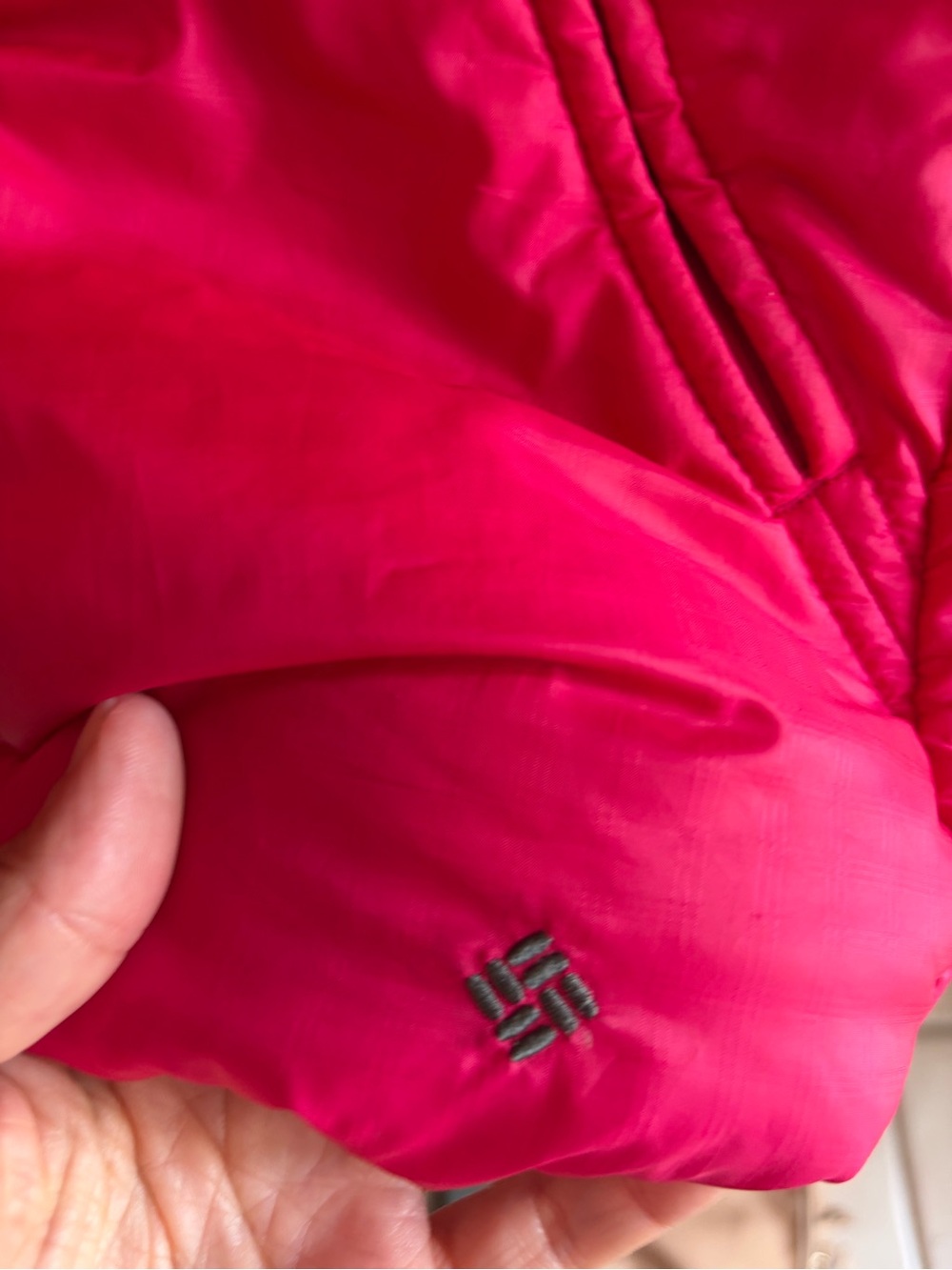 Columbia Quilted Puffer Jacket Interchange Pink Omni-Heat Faux Fur Collar - Picture 3 of 7